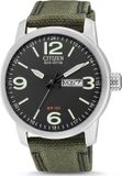 Citizen Eco-Drive BM8470-11E Montre Homme - 42 mm - Acier Argenté - Cadran & Bracelet Vert - Mouvement Solaire