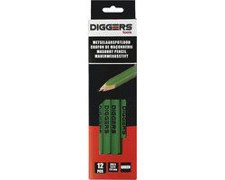 Diggers Metselaarspotlood 24cm groen 12 stuks