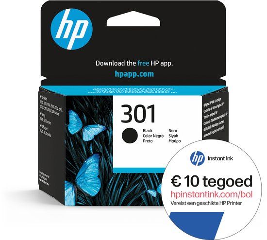 HP 301 - Inktcartridge zwart + Instant Ink tegoed
