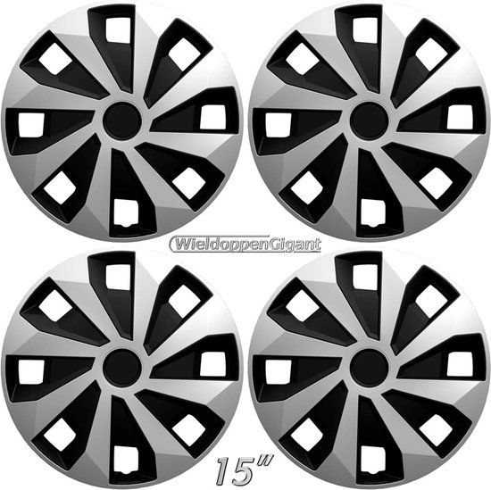 Bolle wieldoppen VOLVANO-Van GTS 15 inch zilver/zwart voor bestelwagens en campers - Set van 4 stuks