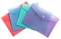 Exacompta - Set van 4 zakken met drukknoopsluiting met klep - Pastel Chromaline - 14 x 10 cm - pastelblauw, koraal, paars