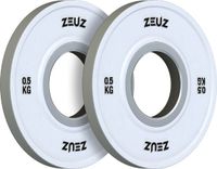 ZEUZ Halterschijf 2 Stuks 0.5 KG – 1 KG Gewichten Set – voor 50 mm Halter – Metaal & Rubber