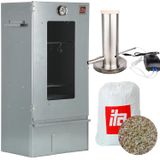 ITA Rookoven 7000 - Smokerset met rookgenerator - rookkast met raam en thermometer - gelegeerd staal - EU-kwaliteit, rechtstreeks van de fabrikant - 81 cm met 3 niveaus