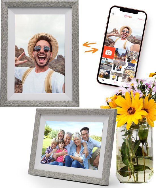 Pora&co Digitale fotolijst met WiFi en Frameo App - 10.1 inch - HD+ IPS Display - Zwart/Zilver - Micro SD - Touchscreen