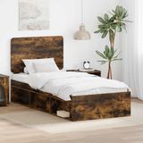 vidaXL Bedframe Rook Eiken 75 x 190 cm Massief grenenhout