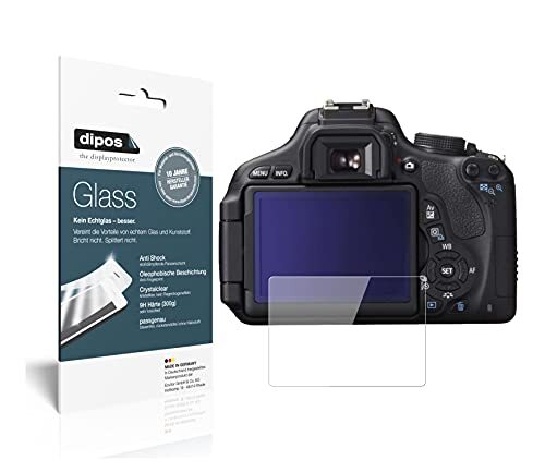 dipos I 2 x pantserfolie, helder, compatibel met Canon EOS 750D, beschermfolie 9H displayfolie