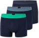 Schiesser 3PACK Trunk Heren Donkerblauw Katoen/Elastaan