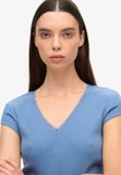 Superdry - Athletic Essentials top met V-hals en kanten rand - Dames - Tops