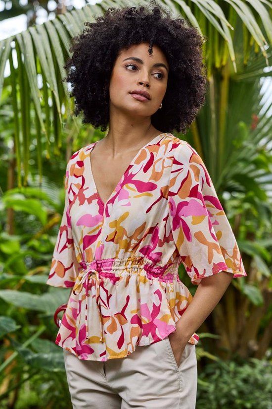 DIDI Dames Blouse Desire Pink Magnolia print maat 36