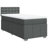 vidaXL Boxspringbed met matras, donkergrijs, 80x200 cm, gestoffeerd