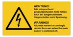 Merkloos Set van 100 Waarschuwingsstickers voor Elektrische Apparaten