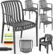 tillvex® Chaise de jardin Set de 4 empilable résistant aux intempéries avec accoudoir