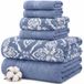 Modern Threads Amaris 6-delige omkeerbare garengeverfde jacquard handdoekenset