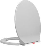 vidaXL Toiletbril soft-close quick-release ovaal lichtgrijs