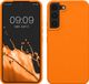 kwmobile telefoonhoesje geschikt voor Samsung Galaxy S22 - Hoesje met siliconen coating - Smartphone case in fruitig oranje