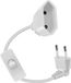 Prise Euro coudée avec interrupteur 2,5 A 250 V - Appareils électroménagers ordinateur moniteur TV Blanc - 0,5 m