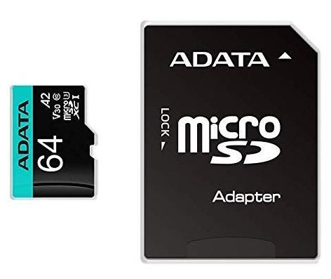 ADATA Premier Pro - microSDXC - 64 GB - Class 10 - UHS-I - Lezen: 100 MB/s - Schrijven: 80 MB/s - incl. SD adapter