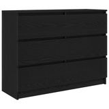 vidaXL Dressoir eiken zwart 100x35x76 cm bewerkt hout