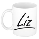 Bellatio Decorations Liz Naam koffiemok - beker - met sierlijke letters - wit