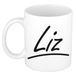 Bellatio Decorations Liz Naam koffiemok - beker - met sierlijke letters - wit