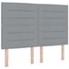 vidaXL LED Box Spring Bed with Headboard Light Grey Fabric 140 x 190 cm