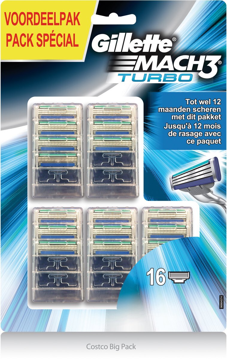 Gillette Mach 3 Turbo - 16 stuks - Scheermesjes