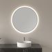 Wiesbaden Novi miroir de salle de bain rond avec LED - dimmable - 60cm - noir mat