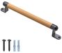 Icecat Poignée de porte de grange en bois de 17 pouces - Avec supports métalliques pour portes lourdes