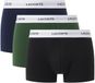 Lacoste Heren Boxershorts Trunks 3-Pack Zwart/Groen/Navy Blauw - Maat S
