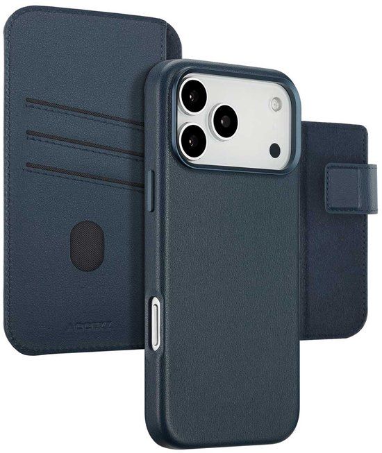 Accezz Leather Bookcase 2-in-1 met MagSafe voor de Apple iPhone 17 Pro Max - Nightfall Blue