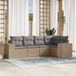 Maison Exclusive - Ensemble de meubles de jardin 5 pièces avec canapé et coussins, beige, en polyrotin