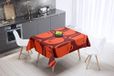 Bonamaison Tafelkleed, Anti-Mold, Sneldrogend, Waterdicht, 100% Polyester Tafellaken, Oranje Bordeaux, 140 x 140 Cm