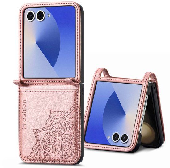 imoshion Hoesje - Geschikt voor Samsung Galaxy Z Flip 7 - Mandala Bookcase flip versie - Rosé Goud