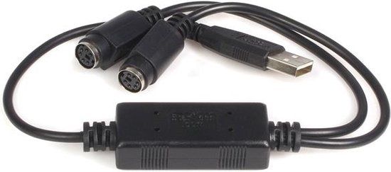 StarTech USB naar PS/2 Keyboard en Mouse Adapter - 0.40 m - Zwart