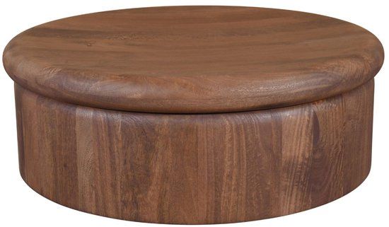DÉJA Living Salontafel Rota - Rond Donkerbruin Mangohout - 90x90x31cm