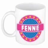 Bellatio Decorations - Fenne voornaam - koffiemok - beker - wit/roze - 300 ml