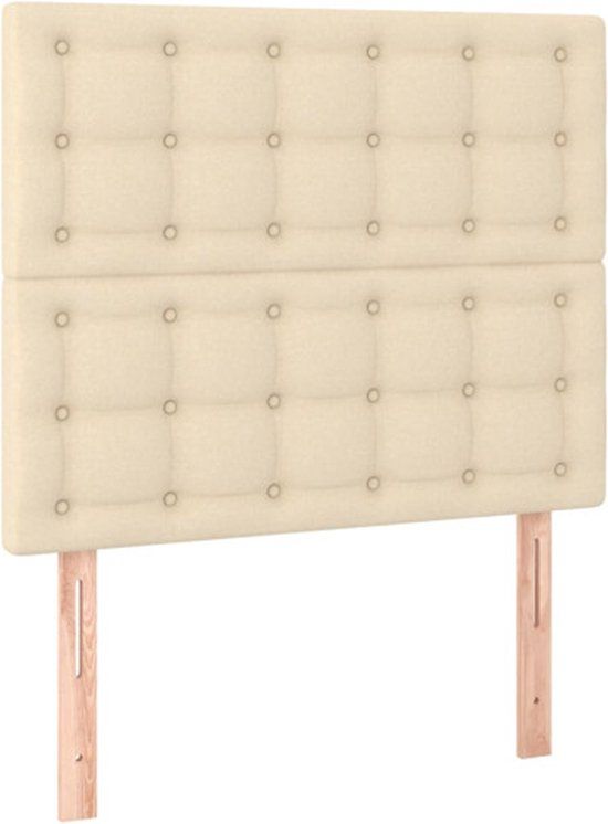 vidaXL Hoofdbord Crème Stof 80x5x118/128 cm