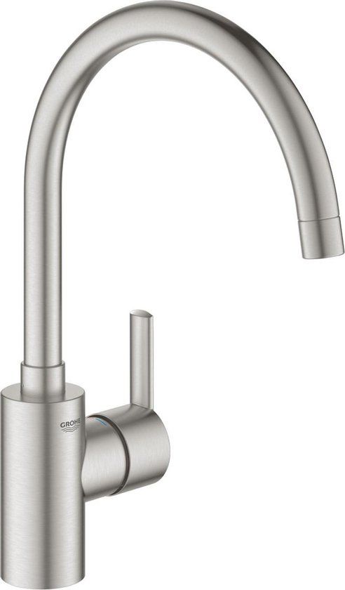 GROHE QuickFix Feel Mengkraan - Supersteel RVS - 1-Gats - Met Hoge Uitloop