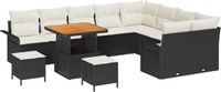 vidaXL Tuinbank Set 12-delig Zwart Polywood