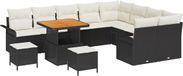 vidaXL Banc de jardin 12 pièces Polywood noir