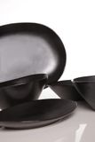 Cosy & Trendy Vongola, plat bord, zwart, 28 x 25,5 cm, 4 stuks