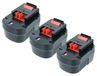 vhbw 3x batterie compatible avec Black & Decker Firestorm FS1200D, FS12PSK, FSD122, FS1202D, FS12PS, FS1200D-2, FS1202BN outil (3000 mAh, NiMH, 12 V)