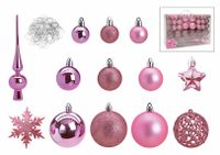 G. Wurm Kerstversieringsset Kunststof Roze 111 stuk(s)
