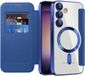 Techsuit Étui pour Samsung Galaxy S23 - Étui portefeuille SmartMag Book - Compatible MagSafe - Bleu
