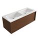 Saniclass Holz Frame Badkamermeubelset - 120x45x57.5cm - Torino solid surface wastafel wit - zonder kraangat - 1 lade - mat walnut pure (hout) SW1420774/SW1471858