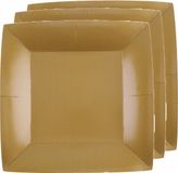 Santex Assiettes à gâteau de fête - or - 30x - carton - 18 cm - carré
