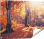 Gards Poster de jardin Forêt d'automne orange avec soleil - 80x60 cm - Toile de jardin - Décoration de jardin - Décoration murale extérieure - Peinture de jardin