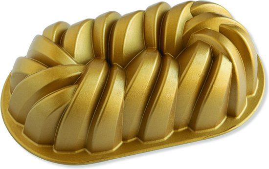 Nordic Ware 75th Anniversary Braided Loaf Pan - Gold - Oval - Aluminum