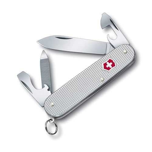 Victorinox Taschenmesser Cadet Alox (9 Funktionen, Klinge, Dosenöffner, Schraubendreher, Nagelfeile) silber