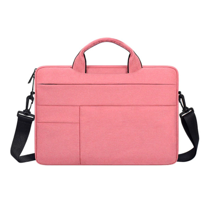 Anki Anki Draagtas met Riem voor Macbook Air Pro - 14 inch - Laptop Sleeve Case Cover Roze